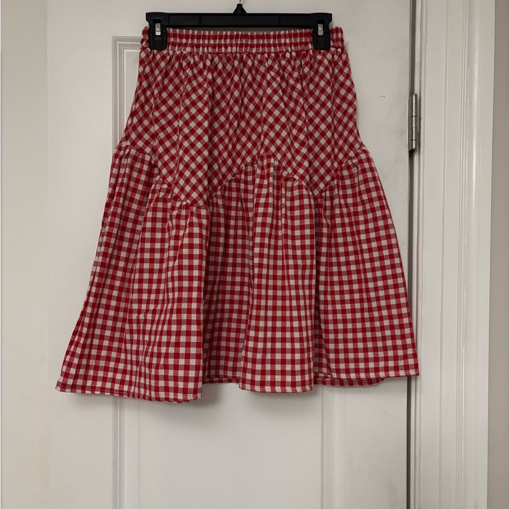 Red Checkered Women's Skirt